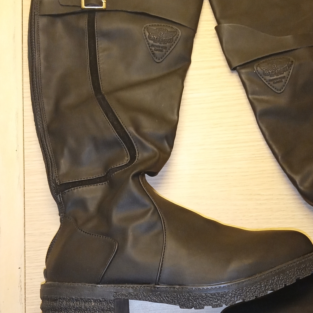 KBKYBUYZ Women Fashion Cowboy Riding Boots Casual Warm Mid Women boots size 7